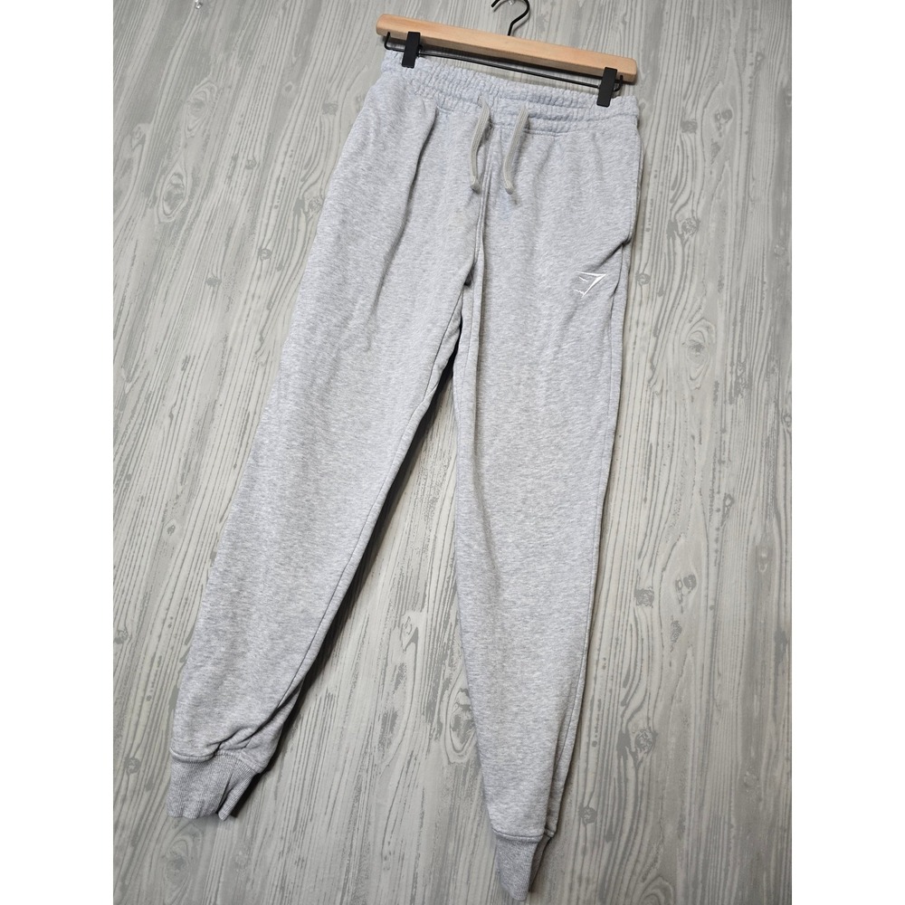 Gymshark Crest Joggers Mens XS Grey Marl Slim Tapered Fleece Sweatpants